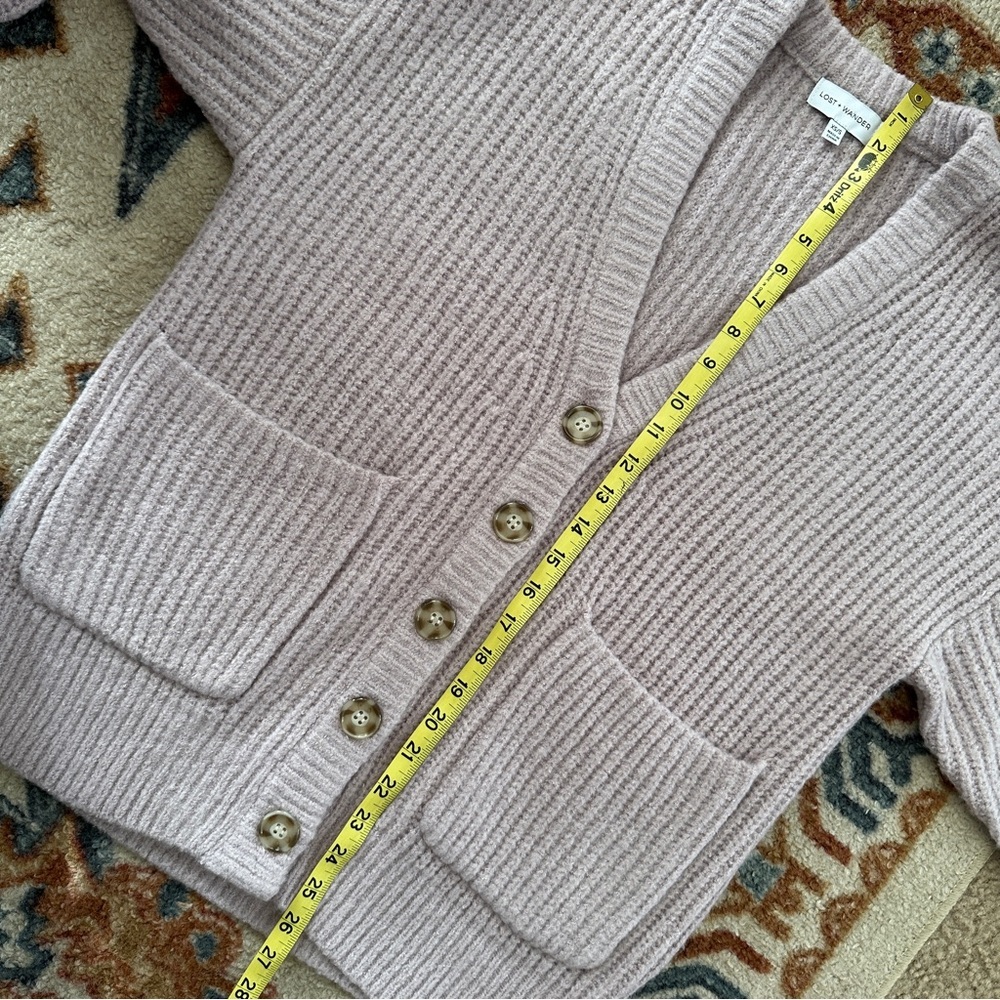 Lost + Wander Lavender Oversized Chunky Knit Cardigan - Cozy Cottagecore - XS/S - Picture 8 of 8